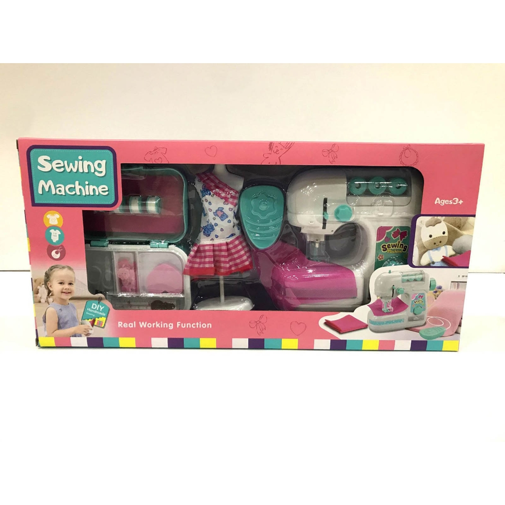 T-HOTLYST Mini Sewing Machine Toy Electric Sewing Machine Educational Interesting Kids Toy Children Pretend Play Housekeeping Toy