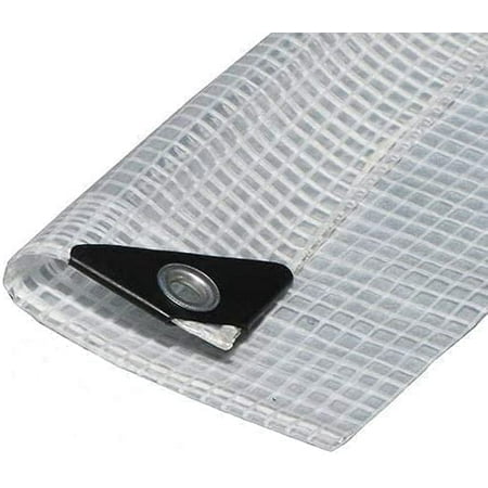 Clear Heavy Duty See-Through Tarp Fiber Reinforced 14 Mil Thick (Choose Size) (12' X 16')