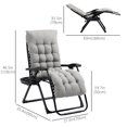 thumbnail image 3 of Outsunny Padded Zero Gravity Chair, Folding Recliner Chair, Patio Lounger with Cup Holder, Adjustable Backrest, Removable Cushion for Outdoor, Patio, Deck, and Poolside, Grey, 3 of 9
