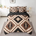 thumbnail image 2 of jejeloiu Rustic Farmhouse Cabin 7-Piece Twin Bedding Sets,Aztec Boho Geometric Bedding Comforter Set,Brown Rhombus Triangle Sheet Sets For Girls Boys,Luxury Bedroom Decor Reversible, 2 of 8