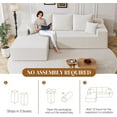 thumbnail image 2 of LLappuil 108" Sectional Sofa, Modular Sectional Couch with Right Chaise, Deep Seat Corduroy Cloud Sofa for Living Room White, 2 of 8