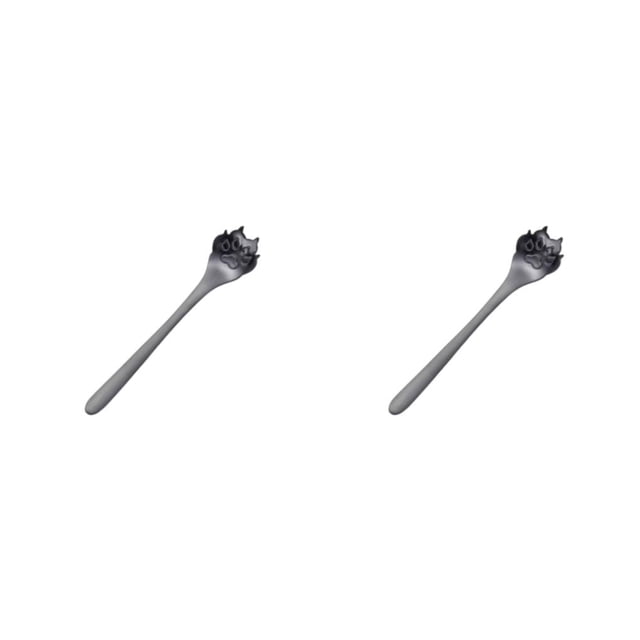 VONKY Cute Spoon For Tea Essential Teaware - Exquisite And Practical Stainless Steel Spoon Stainless Steel Sugar Spoon For Tea dog paw black 1 2Set