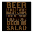 thumbnail image 1 of DistinctInk Custom Bumper Sticker - 6" x 6" Decorative Decal - Black Background - Beer Is Barley & Hops Beer is Salad, 1 of 2