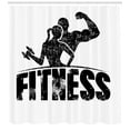 thumbnail image 3 of Ambesonne Fitness Shower Curtain, Grunge Strong Man Woman, 69"Wx84"L, Black and White, 3 of 3
