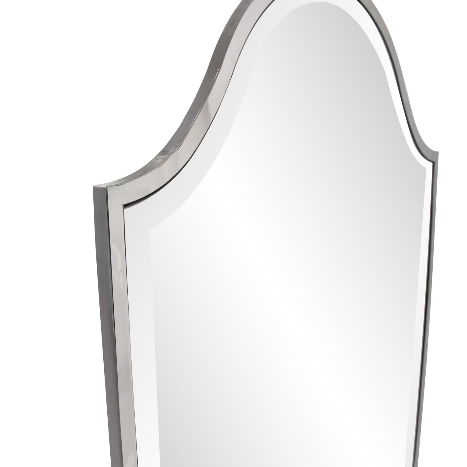 Tyler Dillon Stainless Steel Framed Hand Beveled Shield Mirror 24"W x 60"H