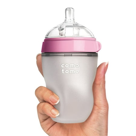 Comotomo Natural Feel Baby Bottle, Pink, 8
