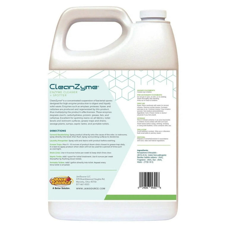 CleanZyme Liquid Enzyme Cleaner Spotter Odor Remover 1 Gallon