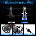 thumbnail image 3 of Yeacher 2Pcs IP68 Waterproof Car LED Headlight Bulbs LED Driving Lamp All-in-one Conversion Kit 50W, 3 of 8
