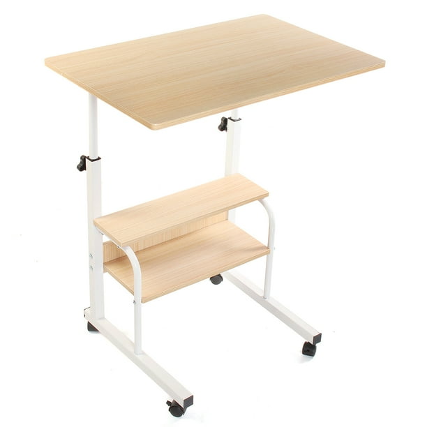 Adjustable Rolling Desk Mobile Laptop Desk Cart Stand Up Table Standing
