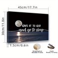 thumbnail image 2 of [Inspirational framed canvas] Pine Wood Framed "Give it to God and Go to Sleep" Canvas Wall Art | Tranquil Ocean and Moon Scene | Religious Home Accent, Coastal Decor for Bedroom and Living Room, 2 of 7