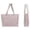 Pink, variant on Large Quilted Tote Bag for Women, Aesthetic Floral & Gingham Shoulder Handbag with Ruffles, Soft Fabric Puffer Carryall for Work Travel & Daily Use