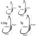 thumbnail image 3 of Jig Crank Head Barbed Hook 2g 3g 5.25g 7g Soft Lure Worm Offset Fishhook Spring Lock Pin Pesca for Texas Rigs Fishing Tackle 7G 5PCs, 3 of 6