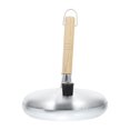 thumbnail image 4 of 1pc Household Single Handle Frying Pan Non-stick Omelette Pan with Lid (Silver), 4 of 5