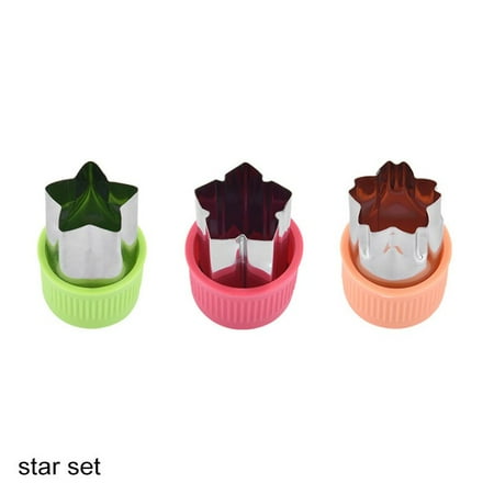 

Fruit Cutter Plastic Handle Stainless Steel Star Heart Shape Cooking Tools Fruit Cutting Dies 3pcs/set Kitchen Gadgets