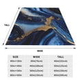 thumbnail image 3 of Cauagu Navy Blue Marble Pattern Flannel Bed Blankets,Fleece Blanket Comfortable Air Conditioning Blanket for Sofa Bed Travel Couch & Living Room -60"x50", 3 of 8
