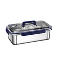 thumbnail image 2 of Fiambrera de acero inoxidable, caja de almacenamiento para refrigerador, rectangular, hermética, para preparación de comidas 3800 ml, 2 of 8