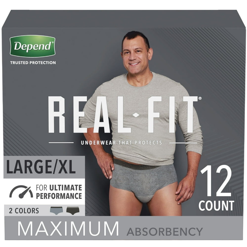 Real Fit Depend Incontinence Underwear for Men, Maximum Absorbency