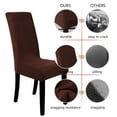 thumbnail image 2 of Piccocasa 2 Piece Velvet Spandex Chair Covers Stretch Removable,Medium/Coffee, 2 of 7