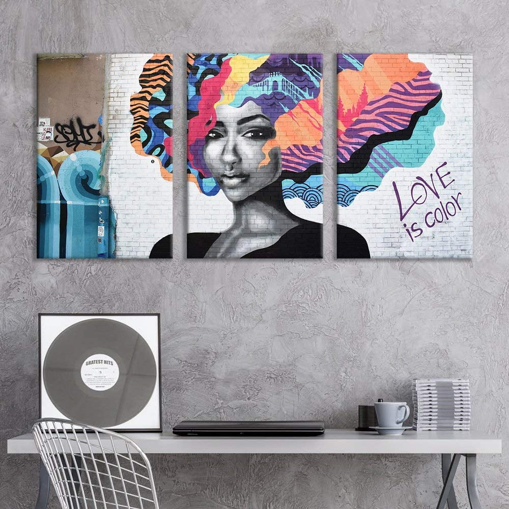 Wall26 3 Panel Canvas Wall Art Triptych Street Graffiti Series Love