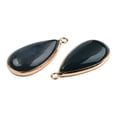 thumbnail image 4 of Natural Moss Agate Pendants with Brass Findings teardrop Golden 33x16~16.5x6mm Hole: 2mm, 4 of 4