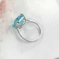 thumbnail image 4 of Aquamarine Blue / Yellow CZ Band Womens 925 Silver Wedding Silver Ring Size 6-10, 4 of 6