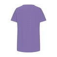 thumbnail image 5 of jtjvou Womens T Shirts V Neck Short Sleeve Casual Tops Loose Fit Basic Tees with Curved Hem Purple XXL, 5 of 5