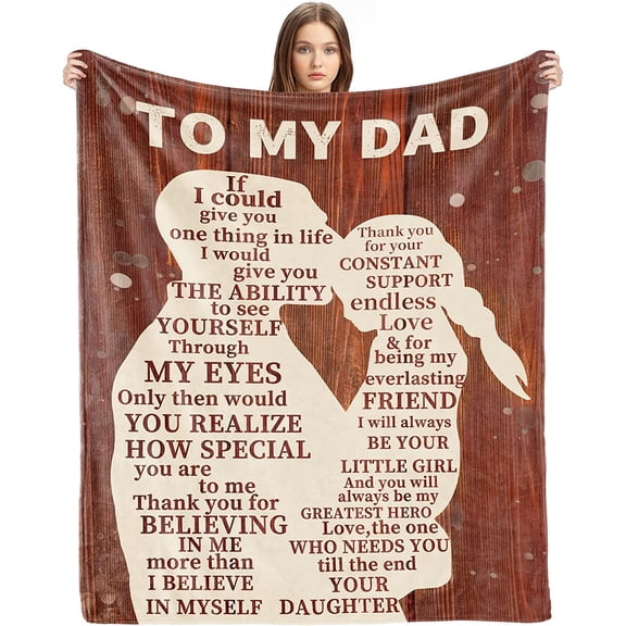 Fathers Day for Gifts Dad Gift from Daughter Dad Blanket for Birthday Soft Cozy Flannel Throw Blanket Present for Men Him Husband 60 * 50inch