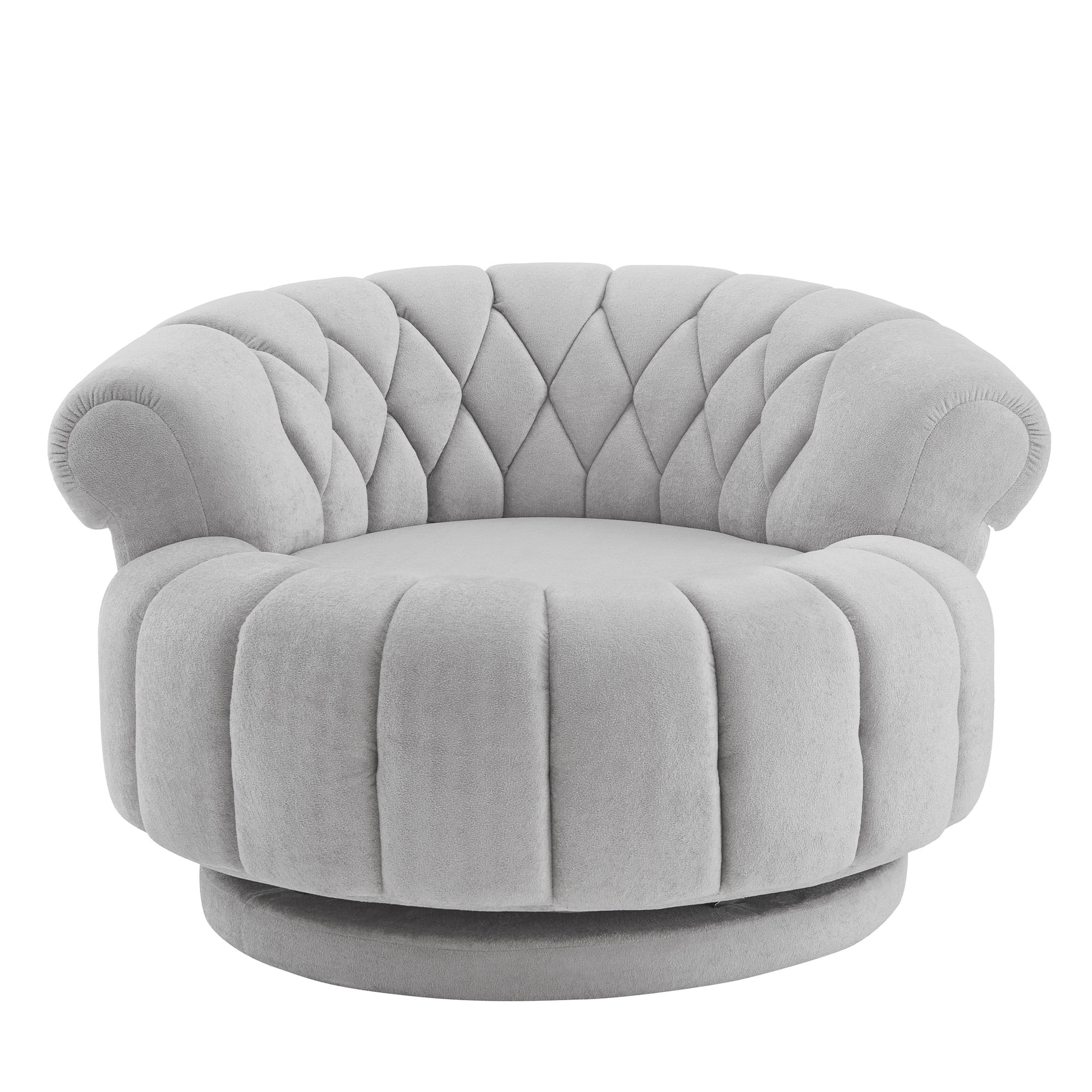 Euroco Swivel Accent Chair 360°Swivel Chair Sofa Barrel Swivel Chair Round Club Chair for Living Room and Bedroom