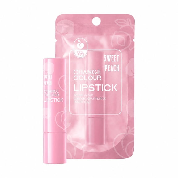 Moisturizing Strawberry Peach Lip Balm, Color Changing Hydrating Fruit Lip Care 3G