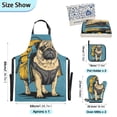 thumbnail image 3 of Bulldog with Luggage 5 Pcs Kitchen Set Heat Resistant Oven Mitts and Non-Slip Pot Holders with Adjustable Cooking Apron, 3 of 6