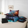 thumbnail image 4 of Erosebridal Video Game Bedding Sets Twin Size,Geometric Honeycomb Comforter Sets with Sheets,Gradient Gamepads Bed in a Bag Twin size,Lightweight Hexagon Room Decorative,Reversible,7-Piece, 4 of 6
