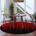 thumbnail image 4 of Round Area Rugs Collection 8 Ft, Dark Red Black Ombre Non-Slip Residential Carpet, Modern Abstract Art Striped Gradient Indoor Crawling Mats Runner Rugs for Living Room/Dining Room/Bedroom, 4 of 9