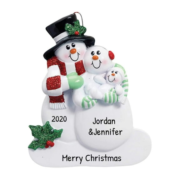 Ornaments by Elves Personalized Couple Christmas Ornament 2024 Snowman Expecting a Baby .25lbs