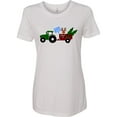 thumbnail image 3 of Inktastic Plaid Christmas Tractor with Cute Reindeer Women's T-Shirt, 3 of 5