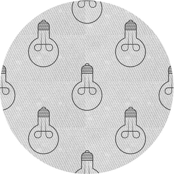 Ahgly Company Indoor Round Patterned Platinum Gray Area Rugs, 5' Round