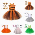 thumbnail image 4 of KPOPLK Halloween Toddler Kids Animal Performance Girls Mesh Tulles Dress with Hair Hoop Beast Clothes Dress up Outfits,Size 7-8Years, 4 of 6