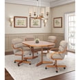 thumbnail image 2 of Caster Chair Company 5-Piece 42x[42/60] Caster Dining Set Wood Edge Laminate Table Top & Stone Chairs, 2 of 14
