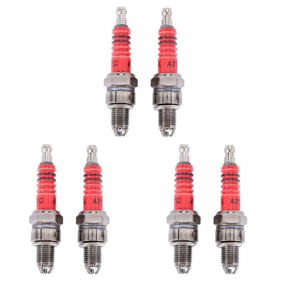 Pack of 6 3 Electrode Spark Plug A7Tc for 50Cc 110Cc 125Cc 150Cc Atv Scooter Dirt Bike Go Kart