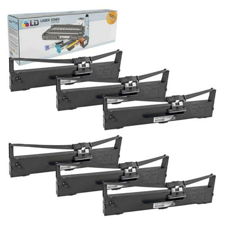 Compatible Replacement Black Ribbon - LD Epson Compatible Replacement 6 Pack Black Printer Ribbon Cartridges - S015337 for the Epson LQ-590 Impact Printer