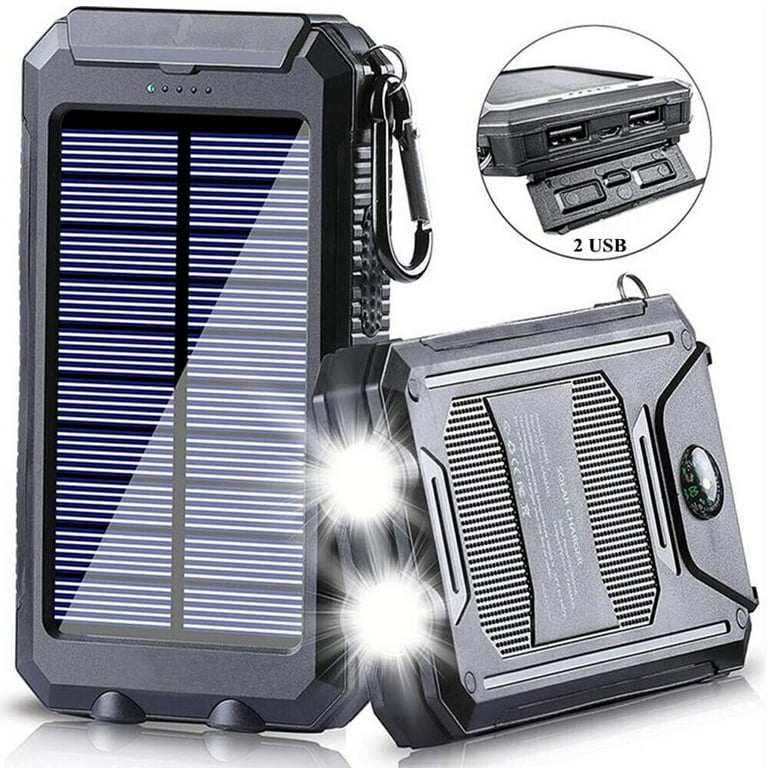 Walmart 500000mAh Portable Outdoor Dual USB Solar Power Bank, LED