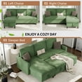 thumbnail image 5 of Walsunny Pull Out Sectional Sleeper Sofa Bed L Shape Couches with Reversible Storage Chaise for Living Rooms Small Rooms Apartment,Green, 5 of 7