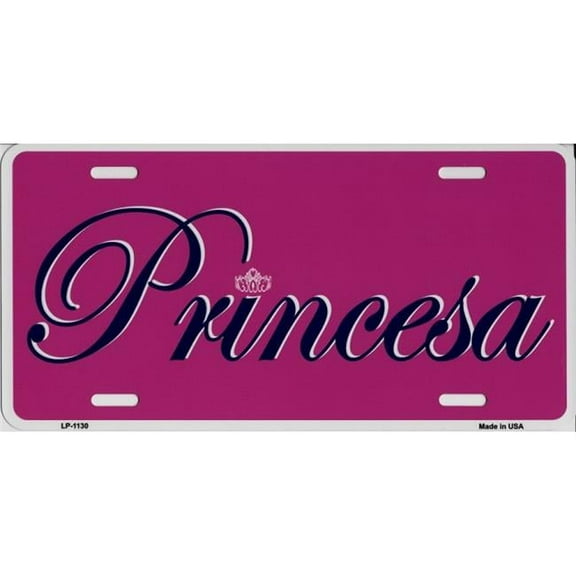 Princesa Princess Pink Metal License Plate