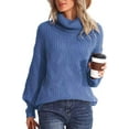 thumbnail image 2 of Warm & Cozy Women's Turtleneck Sweater - Soft Knitted Pullover Top for Everyday Comfort, Long Sleeve Cold Weather Wear, Versatile Casual Winter Clothing, 2 of 10