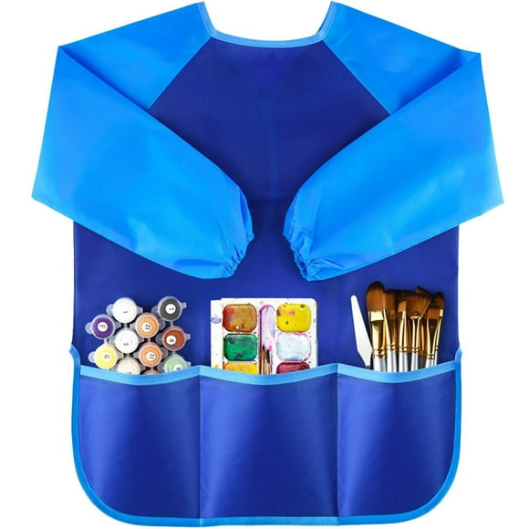 Art Supplies Compatible, Kids' Paint Smock, Easy To Clean Water-Resistant Apron For Age 3-7 Years With Breathable Material, Great For Recreational Activities And Painting