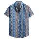 thumbnail image 1 of Blusa informal de manga corta con estampado floral para playa y botones para hombre Pompotops oipoqjl48401, 1 of 4