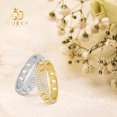 thumbnail image 5 of 14k Gold Over Silver Cubic Zirconia CZ Curb Link ID Ring, 5 of 7