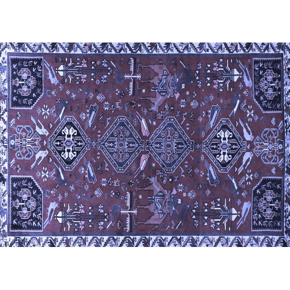 Ahgly Company Machine Washable Indoor Rectangle Persian Blue Traditional Area Rugs, 2' x 3'