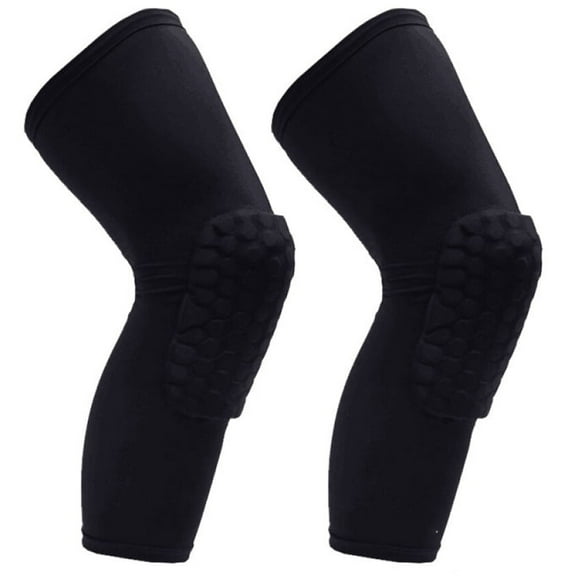PISIQI Knee Pads Compression Long Leg Cover Anti-Collision Support Suitable for Basketball, Football, Volleyball Cycling (1 Pair)