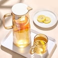 thumbnail image 3 of Carafe en Verre avec Couvercle, Verre Borosilicate Résistant à la Chaleur, pour Limonade, Eau, 3 of 8