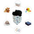 thumbnail image 7 of Yayeee Freestanding Laundry Hamper with Handle Collapsible Large Storage Basket for Clothes, Colorful Trains, 7 of 7